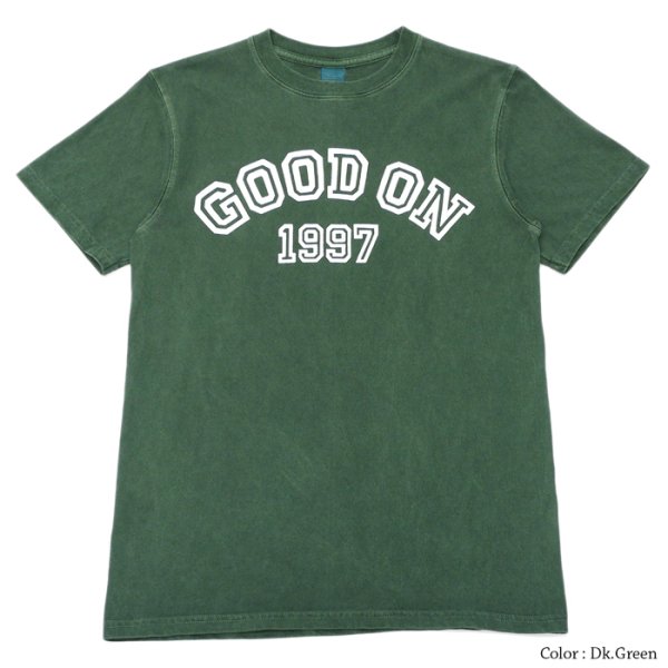 画像1: Good On（グッドオン）Logo Print Short Sleeve Crew Neck Tee（ロゴプリントショートスリーブクルーネックTシャツ）"GOOD ON 1997" / Dk.Green（ダークグリーン）※Mサイズのみ (1)
