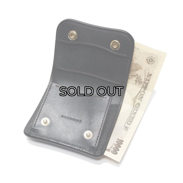 画像6: WILD SWANS（ワイルドスワンズ）PALM-V2（パームV2）コンパクトウォレット"フルグレインブライドル"/Black（ブラック） (6)