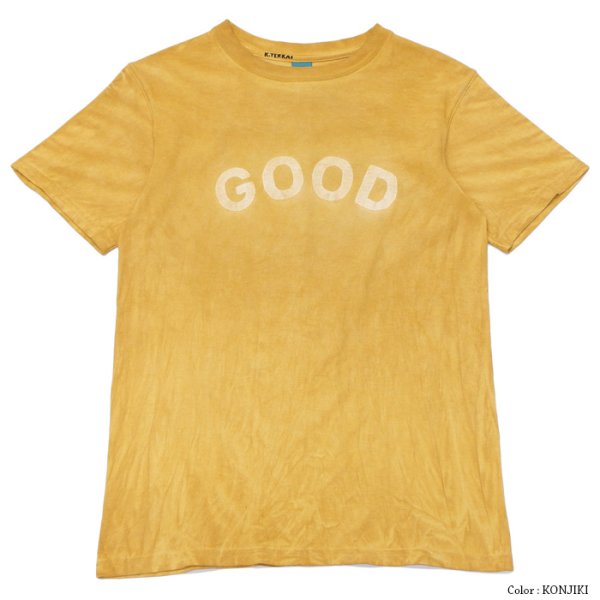 画像1: Good On（グッドオン）柿渋弁柄染め"GOOD"ショートスリーブTシャツ/ KONJIKI（コンジキ） (1)