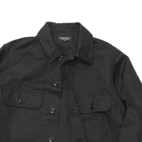 画像3: *A VONTADE(アボンタージ)H.B.T.Utility Jacket(HBTユーティリティージャケット)"Military Herringbone" / Ink Black(インクブラック) (3)