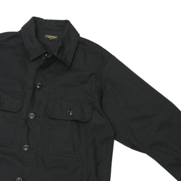 画像5: *A VONTADE(アボンタージ)H.B.T.Utility Jacket(HBTユーティリティージャケット)"Military Herringbone" / Ink Black(インクブラック) (5)