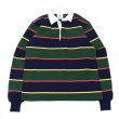 画像1: BARBARIAN（バーバリアン）クラシック ラガーシャツ-NEW FIT-（ALTERNATING STRIPES）/Navy×Gold×Bottle×Red（ネイビー×ゴールド×ボトル×レッド） (1)