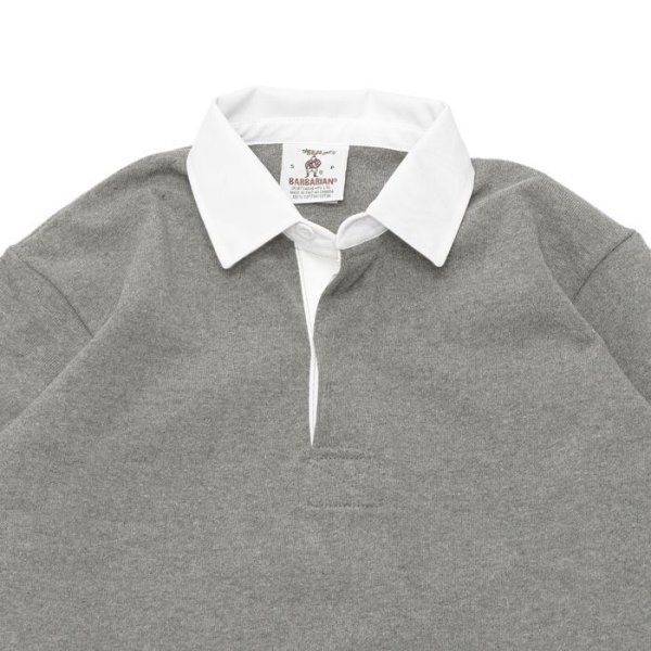 画像3: BARBARIAN(バーバリアン)Heavy Weight Rugby Collar Shirt(ヘビーウェイト ラグビーカラーシャツ) "SOLID" / Oxford(オックスフォードグレー) (3)