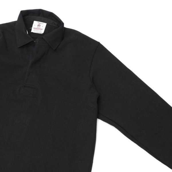 画像4: BARBARIAN(バーバリアン)Heavy Weight Rugby Collar Shirt(ヘビーウェイト ラグビーカラーシャツ) "SOLID" / Black(ブラック) (4)