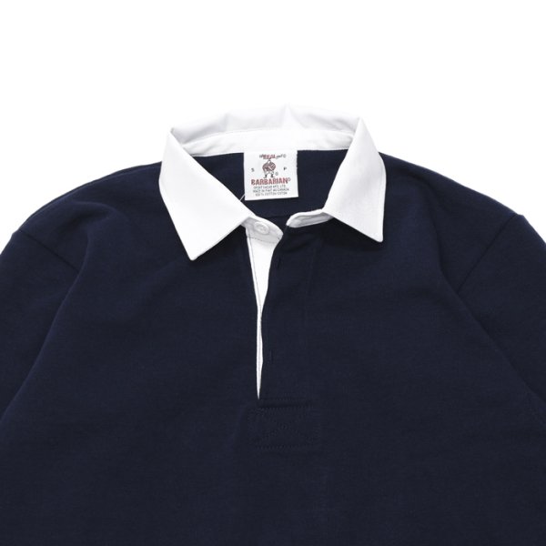 画像3: BARBARIAN(バーバリアン)Heavy Weight Rugby Collar Shirt(ヘビーウェイト ラグビーカラーシャツ) "SOLID" / Navy(ネイビー) (3)