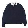 画像1: BARBARIAN（バーバリアン）Heavy Weight Rugby Collar Shirt（ヘビーウェイト ラグビーカラーシャツ） "SOLID" / Navy（ネイビー） (1)