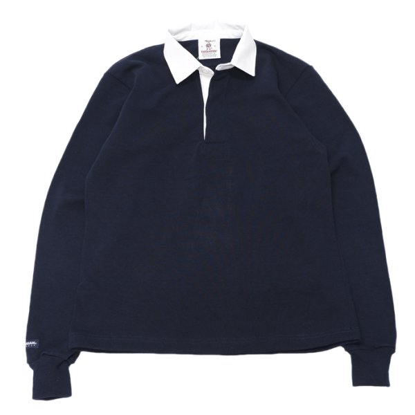 画像1: BARBARIAN（バーバリアン）Heavy Weight Rugby Collar Shirt（ヘビーウェイト ラグビーカラーシャツ） "SOLID" / Navy（ネイビー） (1)