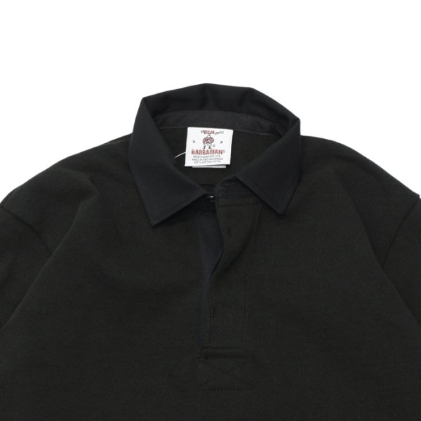 画像3: BARBARIAN(バーバリアン)Heavy Weight Rugby Collar Shirt(ヘビーウェイト ラグビーカラーシャツ) "SOLID" / Black(ブラック) (3)