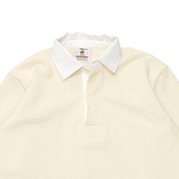 画像3: BARBARIAN(バーバリアン)Heavy Weight Rugby Collar Shirt(ヘビーウェイト ラグビーカラーシャツ) "SOLID" / Ivory(アイボリー) (3)