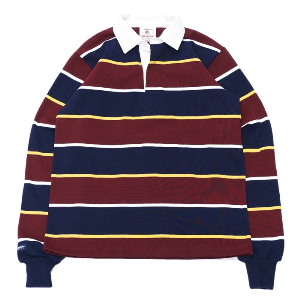 画像1: BARBARIAN（バーバリアン）クラシック ラガーシャツ-NEW FIT-（ALTERNATING STRIPES）/Navy×Gold×Harvard×White（ネイビー×ゴールド×ハーバード×ホワイト） (1)