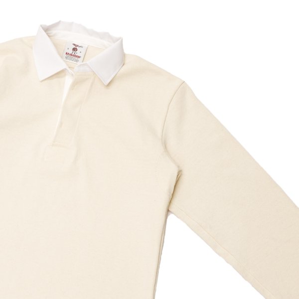 画像4: BARBARIAN(バーバリアン)Heavy Weight Rugby Collar Shirt(ヘビーウェイト ラグビーカラーシャツ) "SOLID" / Ivory(アイボリー) (4)