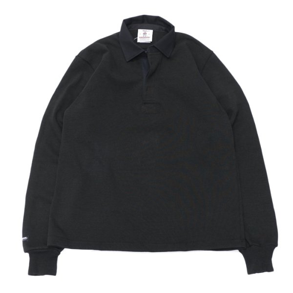 画像1: BARBARIAN（バーバリアン）Heavy Weight Rugby Collar Shirt（ヘビーウェイト ラグビーカラーシャツ） "SOLID" / Black（ブラック） (1)