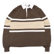 画像1: BARBARIAN（バーバリアン）クラシック ラガーシャツ-NEW FIT-（COLLEGIATE STRIPES）/Moss×Ivory×Vegas Gold（モスグリーン×アイボリー×ベガスゴールド） (1)