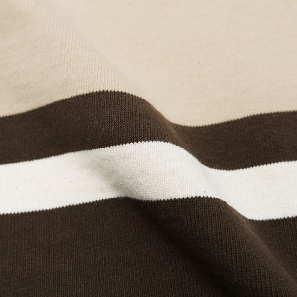 画像6: BARBARIAN(バーバリアン)Heavy Weight Rugby Collar Shirt(ヘビーウェイト ラグビーカラーシャツ) "COLLEGIATE STRIPE" / Moss×Ivory×Vegas Gold(モスグリーン×アイボリー×ベガスゴールド) (6)