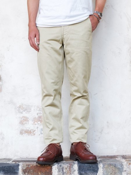 画像9: F.O.B FACTORY（エフオービーファクトリー）NARROW U.S TROUSERS（ナローUSトラウザーズ）"Heavy West Point Chino" / Beige（ベージュ）【裾上げ無料】 (9)