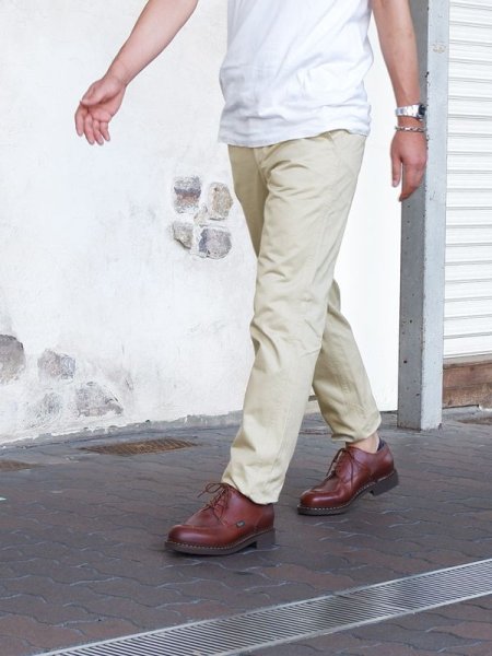 画像12: F.O.B FACTORY（エフオービーファクトリー）NARROW U.S TROUSERS（ナローUSトラウザーズ）"Heavy West Point Chino" / Beige（ベージュ）【裾上げ無料】 (12)