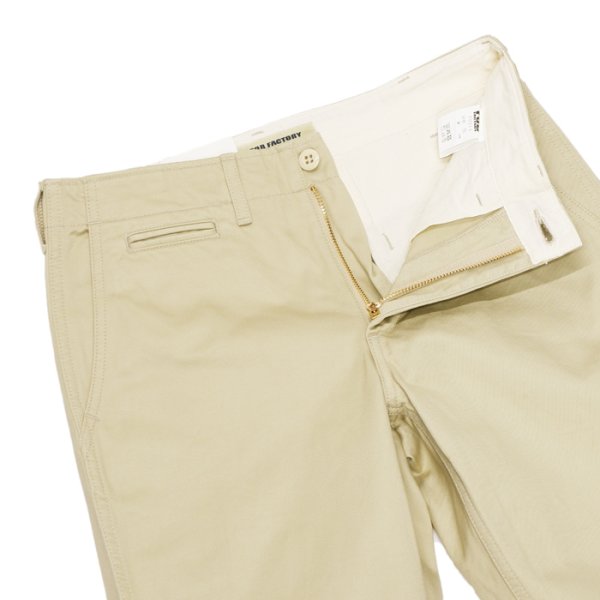 画像3: F.O.B FACTORY（エフオービーファクトリー）NARROW U.S TROUSERS（ナローUSトラウザーズ）"Heavy West Point Chino" / Beige（ベージュ）【裾上げ無料】 (3)