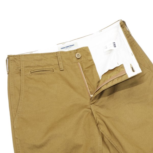 画像3: F.O.B FACTORY(エフオービーファクトリー)NARROW U.S TROUSERS(ナローUSトラウザーズ)"Heavy West Point Chino" / Khaki(カーキ)【裾上げ無料】 (3)