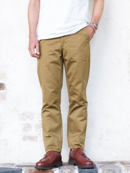 画像9: F.O.B FACTORY(エフオービーファクトリー)NARROW U.S TROUSERS(ナローUSトラウザーズ)"Heavy West Point Chino" / Khaki(カーキ)【裾上げ無料】 (9)