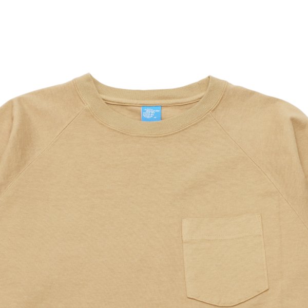 画像3: Good On（グッドオン）Long Sleeve Heavy Raglan Pocket Tee（ロングスリーブヘビーラグランポケットTシャツ）"Reactive Dye"/Coyote（コヨーテ）※Mサイズのみ (3)
