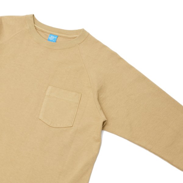 画像4: Good On（グッドオン）Long Sleeve Heavy Raglan Pocket Tee（ロングスリーブヘビーラグランポケットTシャツ）"Reactive Dye"/Coyote（コヨーテ）※Mサイズのみ (4)