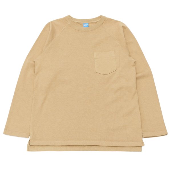 画像1: Good On（グッドオン）Long Sleeve Heavy Raglan Pocket Tee（ロングスリーブヘビーラグランポケットTシャツ）"Reactive Dye"/Coyote（コヨーテ）※Mサイズのみ (1)
