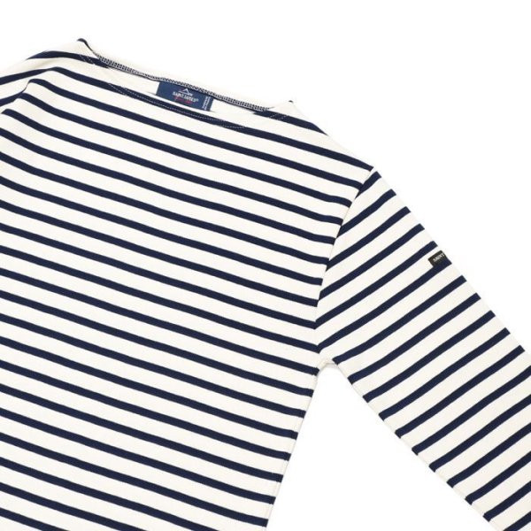 画像4: SAINT JAMES(セントジェームス)OUESSANT"ELBOW PATCH"(ウエッソンエルボーパッチ)/ECRU×MARINE+MARINE(キナリ×マリン+マリン) (4)