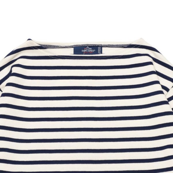 画像3: SAINT JAMES(セントジェームス)OUESSANT"ELBOW PATCH"(ウエッソンエルボーパッチ)/ECRU×MARINE+MARINE(キナリ×マリン+マリン) (3)