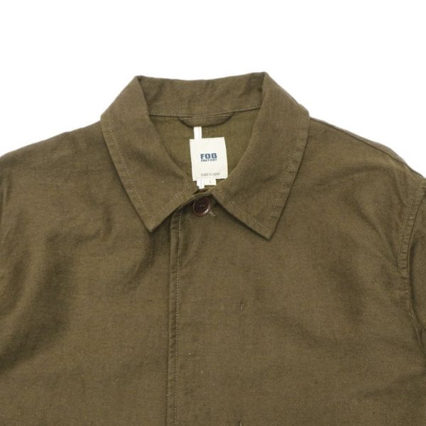 画像3: F.O.B FACTORY(エフオービーファクトリー)FRENCH BASK COAT(フレンチバスクコート)CL DOUBLECLOTH BACK SATIN/Olive(オリーブ) (3)