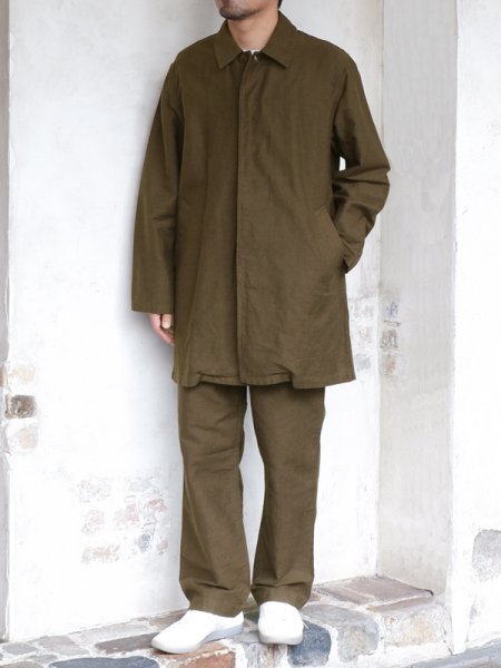 画像11: F.O.B FACTORY(エフオービーファクトリー)FRENCH BASK COAT(フレンチバスクコート)CL DOUBLECLOTH BACK SATIN/Olive(オリーブ) (11)