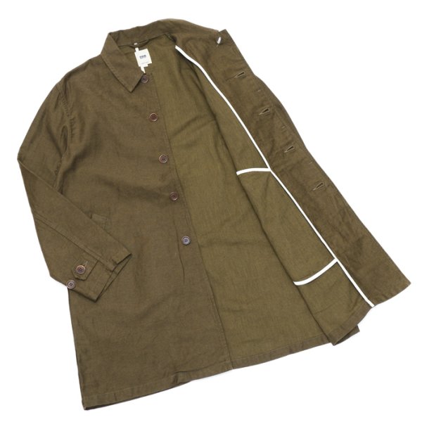 画像6: F.O.B FACTORY(エフオービーファクトリー)FRENCH BASK COAT(フレンチバスクコート)CL DOUBLECLOTH BACK SATIN/Olive(オリーブ) (6)