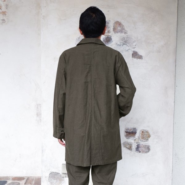 画像10: F.O.B FACTORY(エフオービーファクトリー)FRENCH BASK COAT(フレンチバスクコート)"CL DOUBLECLOTH BACK SATIN" / Charcoal(チャコールグレー) (10)