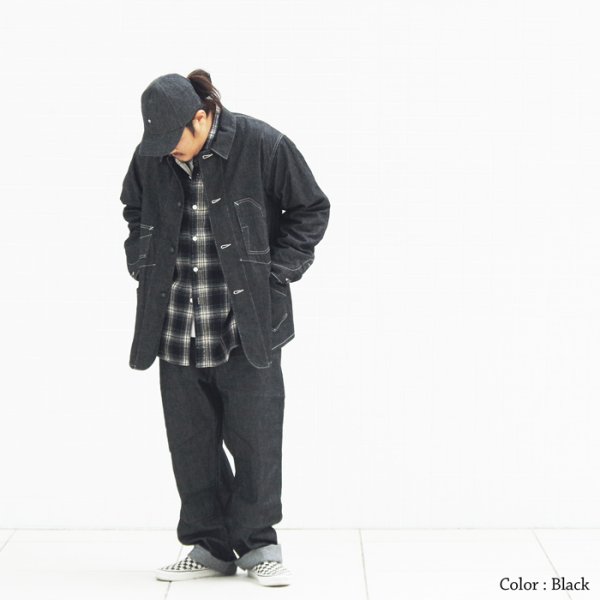 画像11: Post O'Alls（ポストオーバーオールズ）DeLuxe Railroader2（デラックス・レイルローダー2）"8oz Denim with taffeta lining" / Black（ブラック） (11)