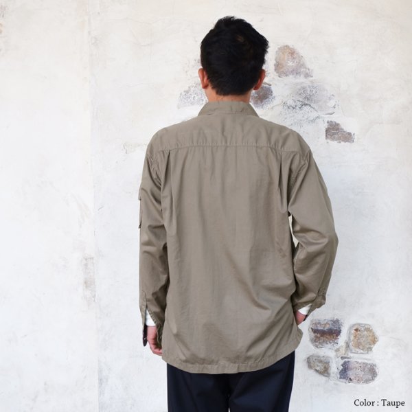 画像13: 『OUTLET』KAPTAIN SUNSHINE（キャプテンサンシャイン）Garment Dyed Safari Shirt Jacket（ガーメントダイドサファリシャツジャケット）/ Taupe（トープ） (13)