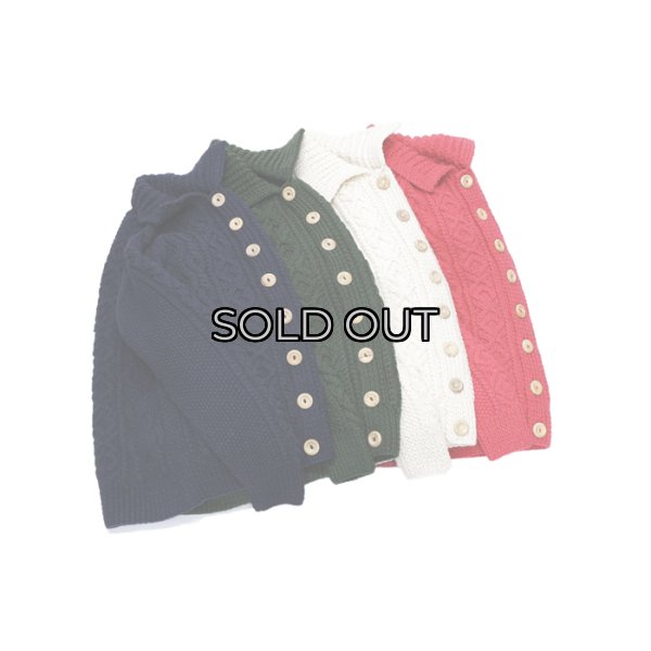 画像9: INVERALLAN（インバーアラン）3a Lumber Cardigan（3aランバーカーディガン）"Aran Knit" / Navy（ネイビー） (9)