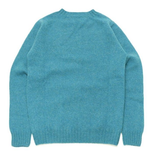 画像2: INVERALLAN（インバーアラン）Crew Neck Saddle Shoulder Sweater（クルーネックサドルショルダーセーター）"Supersoft Shetland" / Pennan Bay（ブルー） (2)