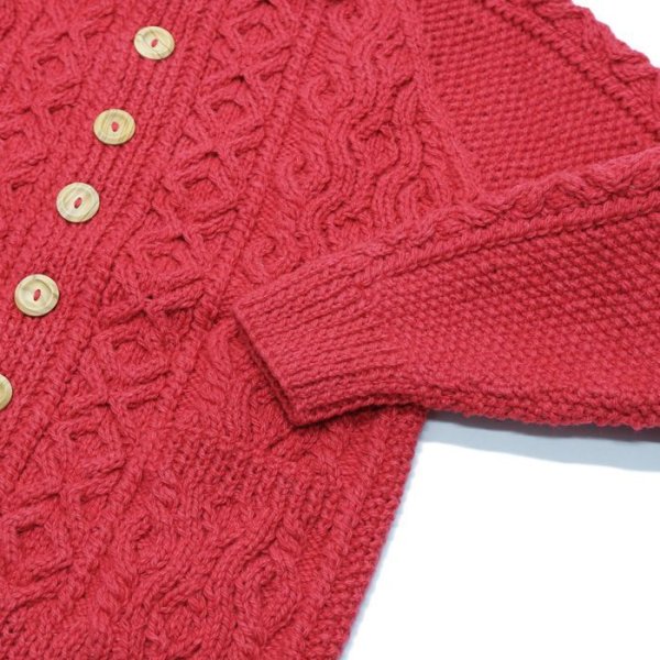 画像5: INVERALLAN（インバーアラン）3a Lumber Cardigan（3aランバーカーディガン）"Aran Knit" / Redcurrant（レッドカーラント） (5)