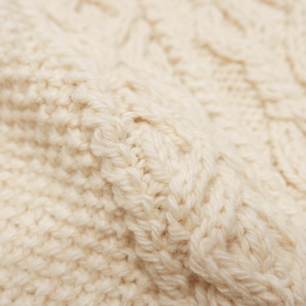 画像8: INVERALLAN（インバーアラン）3a Lumber Cardigan（3aランバーカーディガン）"Aran Knit" / Natural（ナチュラル） (8)