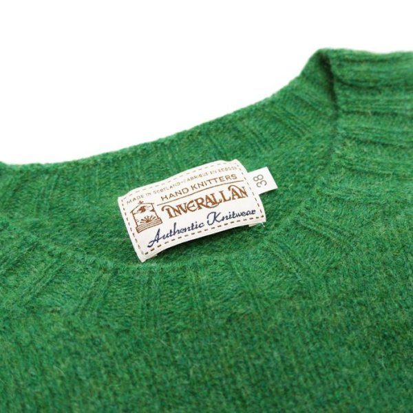 画像6: INVERALLAN(インバーアラン)Crew Neck Saddle Shoulder Sweater(クルーネックサドルショルダーセーター)"Supersoft Shetland" / Pixie(グリーン) (6)