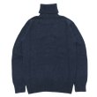 画像2: INVERALLAN（インバーアラン）Roll Neck Saddle Shoulder Sweater（ロールネックサドルショルダーセーター）Geelong Lambswool/Cosmos（ミッドナイトネイビー）※サイズ40のみ (2)