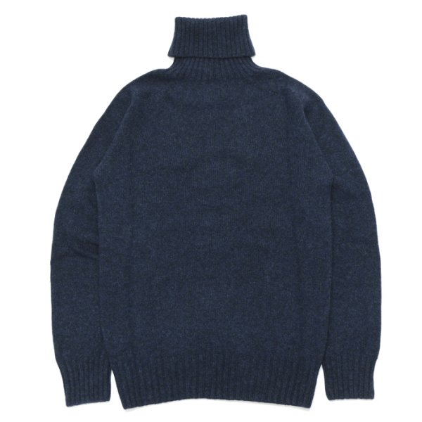 画像2: INVERALLAN（インバーアラン）Roll Neck Saddle Shoulder Sweater（ロールネックサドルショルダーセーター）"Geelong Lambswool" / Cosmos（ミッドナイトネイビー） (2)