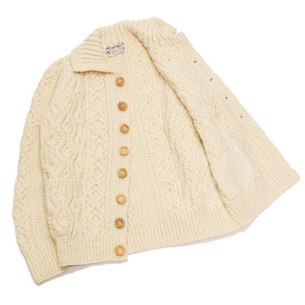画像6: INVERALLAN（インバーアラン）3a Lumber Cardigan（3aランバーカーディガン）"Aran Knit" / Natural（ナチュラル） (6)