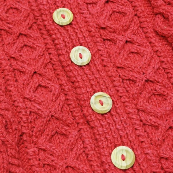 画像7: INVERALLAN（インバーアラン）3a Lumber Cardigan（3aランバーカーディガン）"Aran Knit" / Redcurrant（レッドカーラント） (7)