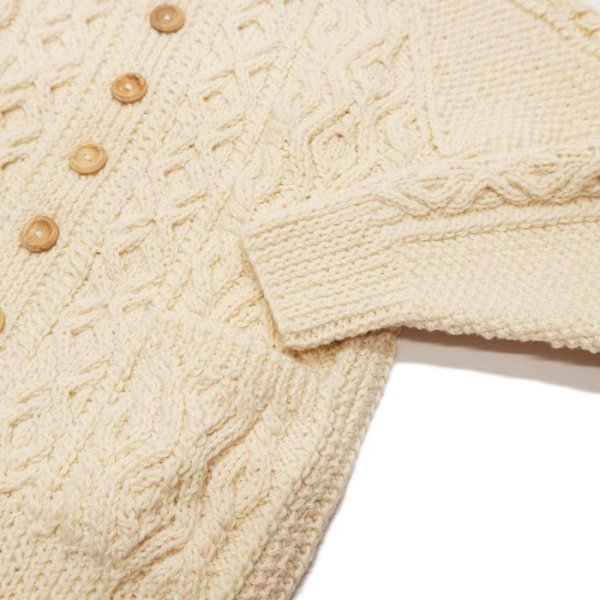 画像5: INVERALLAN（インバーアラン）3a Lumber Cardigan（3aランバーカーディガン）"Aran Knit" / Natural（ナチュラル） (5)