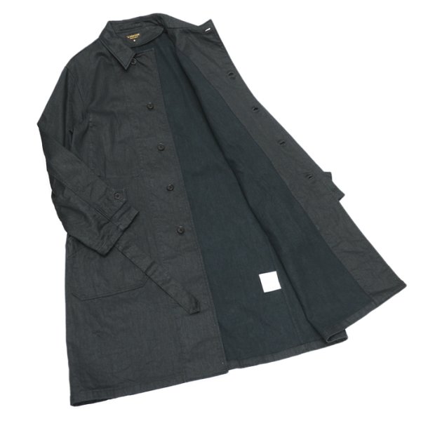 画像9: *A VONTADE(アボンタージ)Atelier Overcoat with Belt(アトリエオーバーコート)”Cotton Linen Herringbone Brushed Lining" / Lamp Black(ランプブラック) (9)