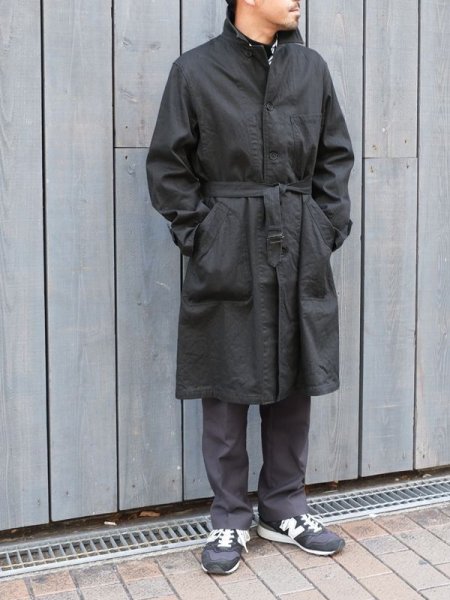 画像13: *A VONTADE(アボンタージ)Atelier Overcoat with Belt(アトリエオーバーコート)”Cotton Linen Herringbone Brushed Lining" / Lamp Black(ランプブラック) (13)