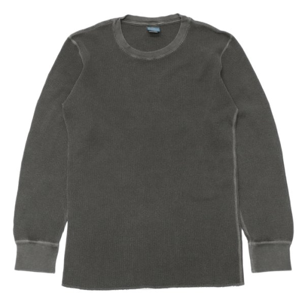 画像1: Good On（グッドオン）Long Sleeve Thermal Tee（ロングスリーブサーマルTシャツ）"Pigment Dye"/Black（ブラック） (1)