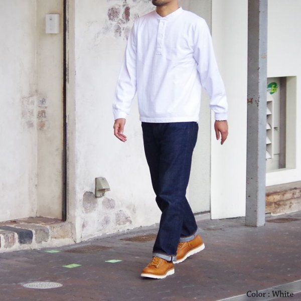 画像13: Good On(グッドオン)Long Sleeve Heavy Henley Neck Tee(ロングスリーブヘビーヘンリーネックTシャツ)"Washed"・"Pigment Dye" / White(ホワイト)・Slate(スレート) (13)