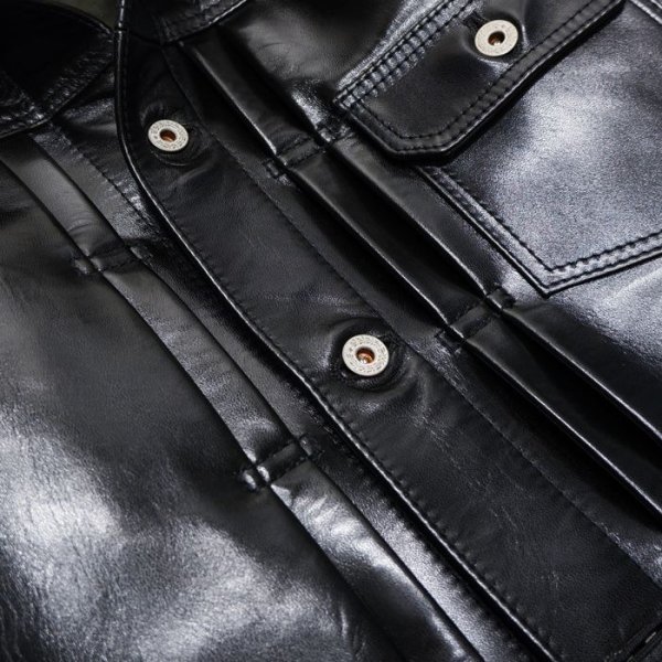 画像8: 【PointUp10%11/10迄】Y'2 LEATHER(ワイツーレザー)ANILINE HORSE 1st Type Jacket(アニリンホースファーストタイプジャケット)/Black(ブラック) (8)