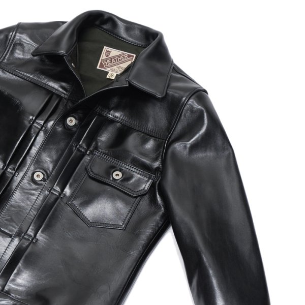画像4: 【PointUp10%11/10迄】Y'2 LEATHER(ワイツーレザー)ANILINE HORSE 1st Type Jacket(アニリンホースファーストタイプジャケット)/Black(ブラック) (4)